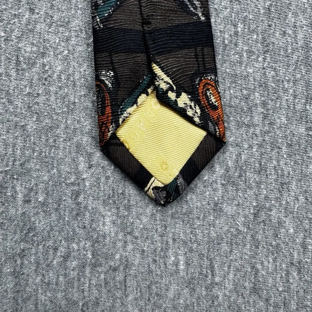Robert Talbott Omaggio‎ Silk Tie Gray Multi Color Geometric Necktie Italy Drops
